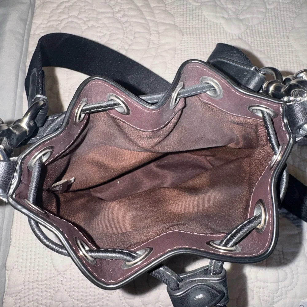 Coach Black mini bucket bag with Silver Accents - Picture 3 of 10